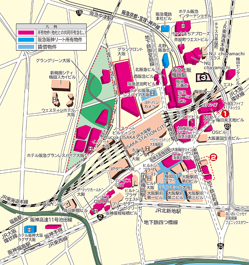 大阪梅田エリア地図の画像
