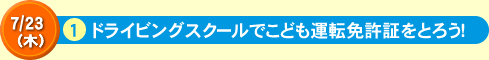 ドライビングスクールでこども運転免許証をとろう！