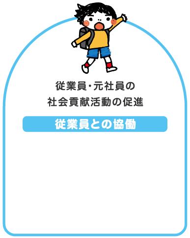 従業員との協働 従業員・元社員の社会貢献活動の促進