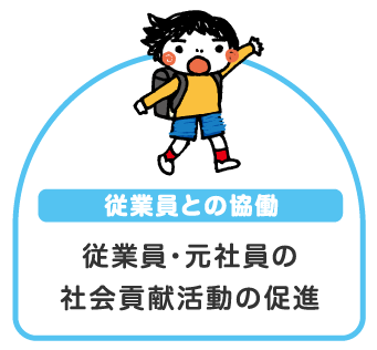 従業員との協働 従業員・元社員の社会貢献活動の促進